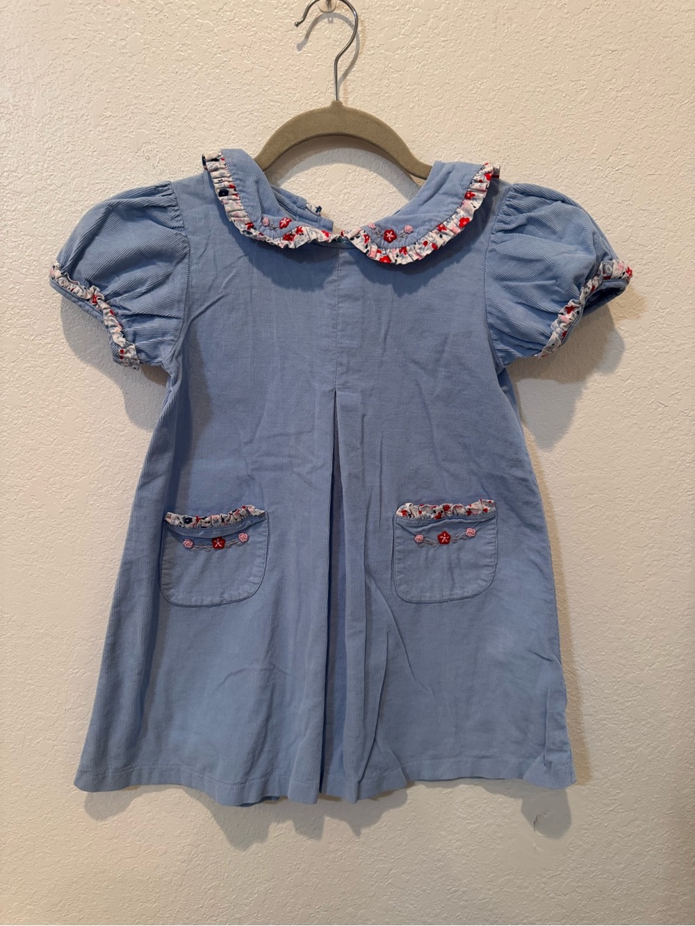 Shrimp & Grits Kids Girls Blue Floral Collar Dress